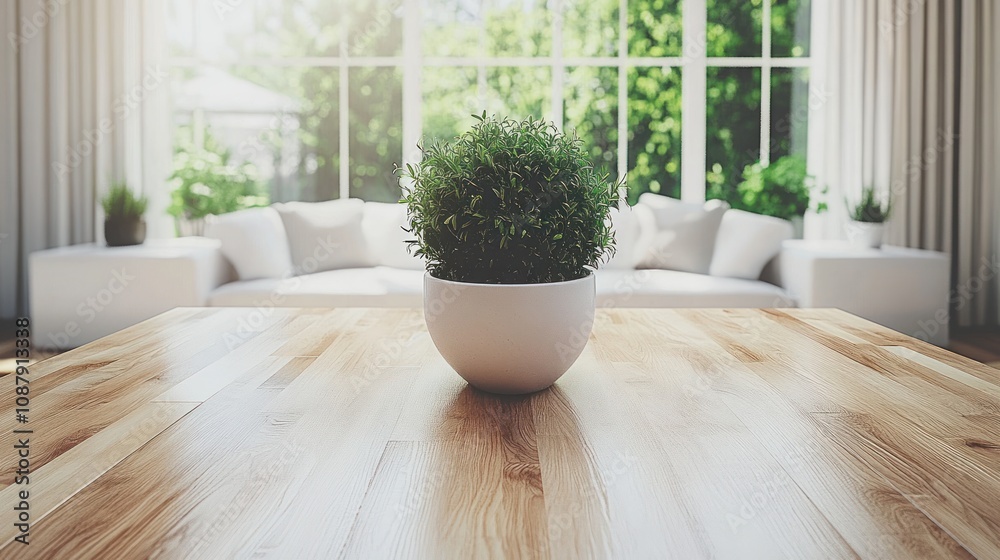 Indoor plant on a wooden table in a bright room. Indoor plant on a wooden table in a bright room.