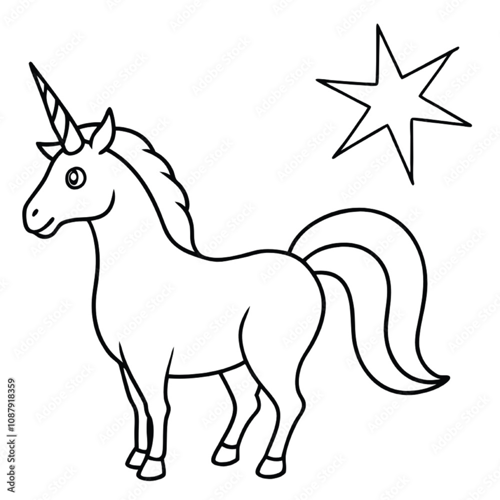 Obraz premium Unicorn line art for coloring page