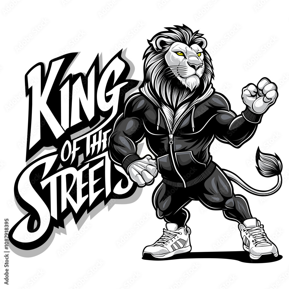 Fototapeta premium Lion mascot illustration vector design