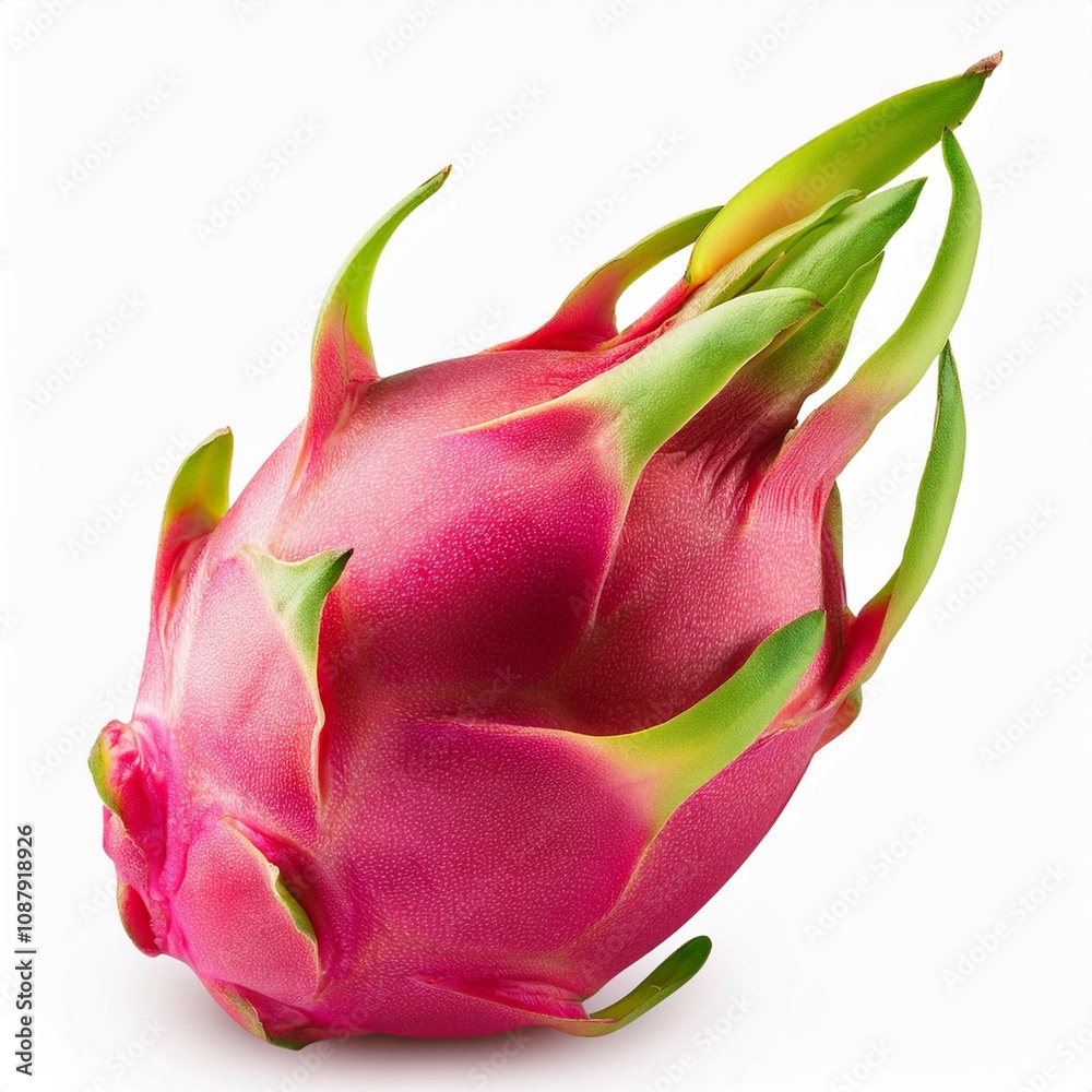 Vibrant and Refreshing: Pitaya Fruit Isolated on Clear Canvas Vibrant and Refreshing: Pitaya Fruit Isolated on Clear Canvas