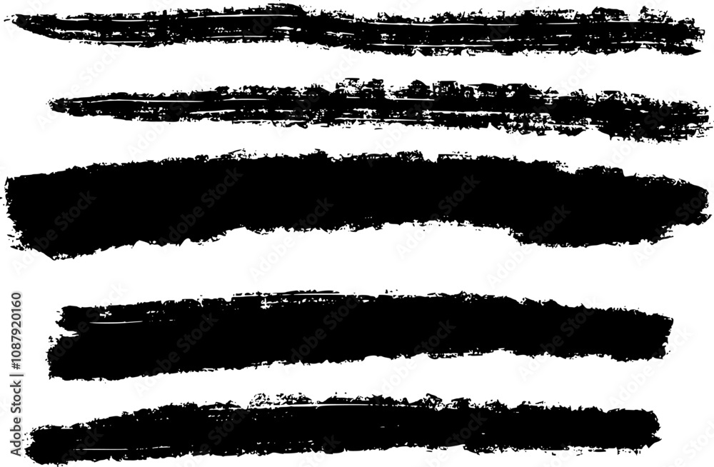 Straight vector brush. Hand drawn strokes. Textured Marker paint Straight vector brush. Hand drawn strokes. Textured Marker paint