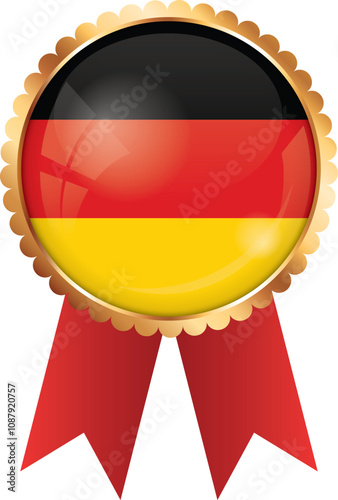 gold award ribbon banner with flag of Germany