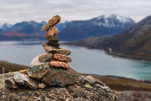 Pile of stones (Cairn) in Norway
