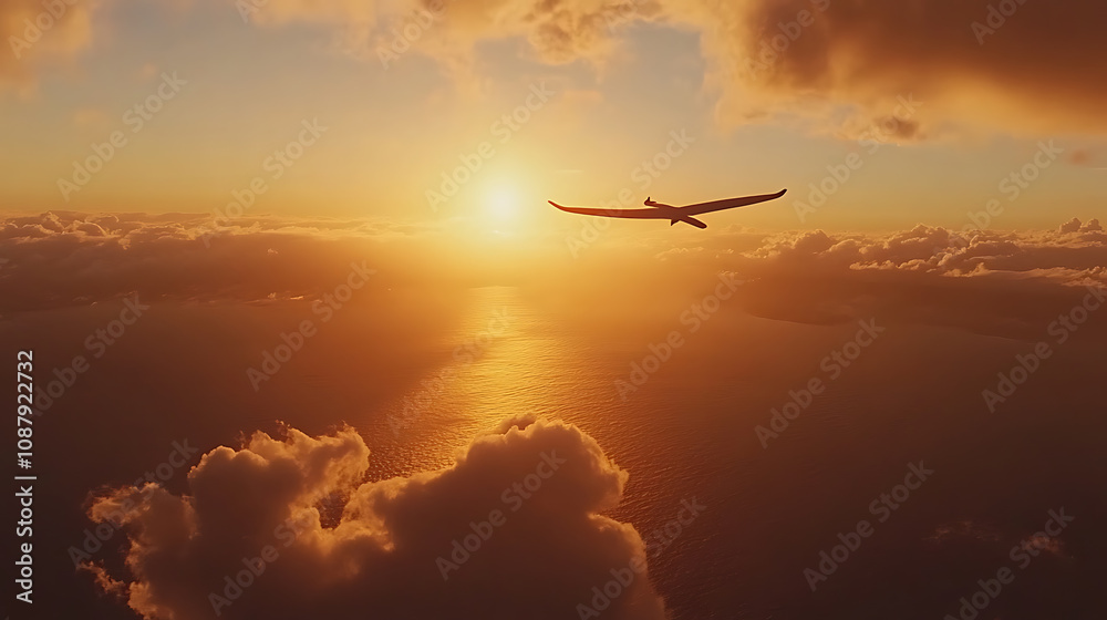 A glider soars through the sunset sky, epitomizing the excitement and liberty of paragliding A glider soars through the sunset sky, epitomizing the excitement and liberty of paragliding