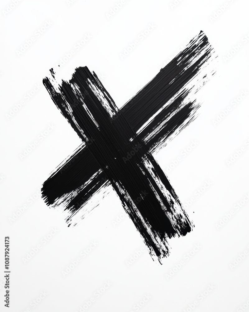 Expressive Black Brush Stroke on a White Canvas - Artistic Chaos Expressive Black Brush Stroke on a White Canvas - Artistic Chaos
