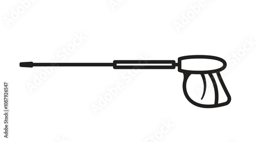 Pressure washer gun outline simple icon. Clipart image isolated on white background.