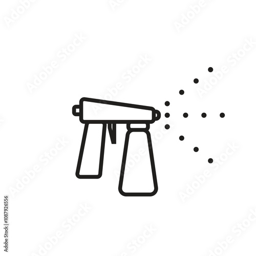 Spray tan gun line icon. Clipart image isolated on white background.