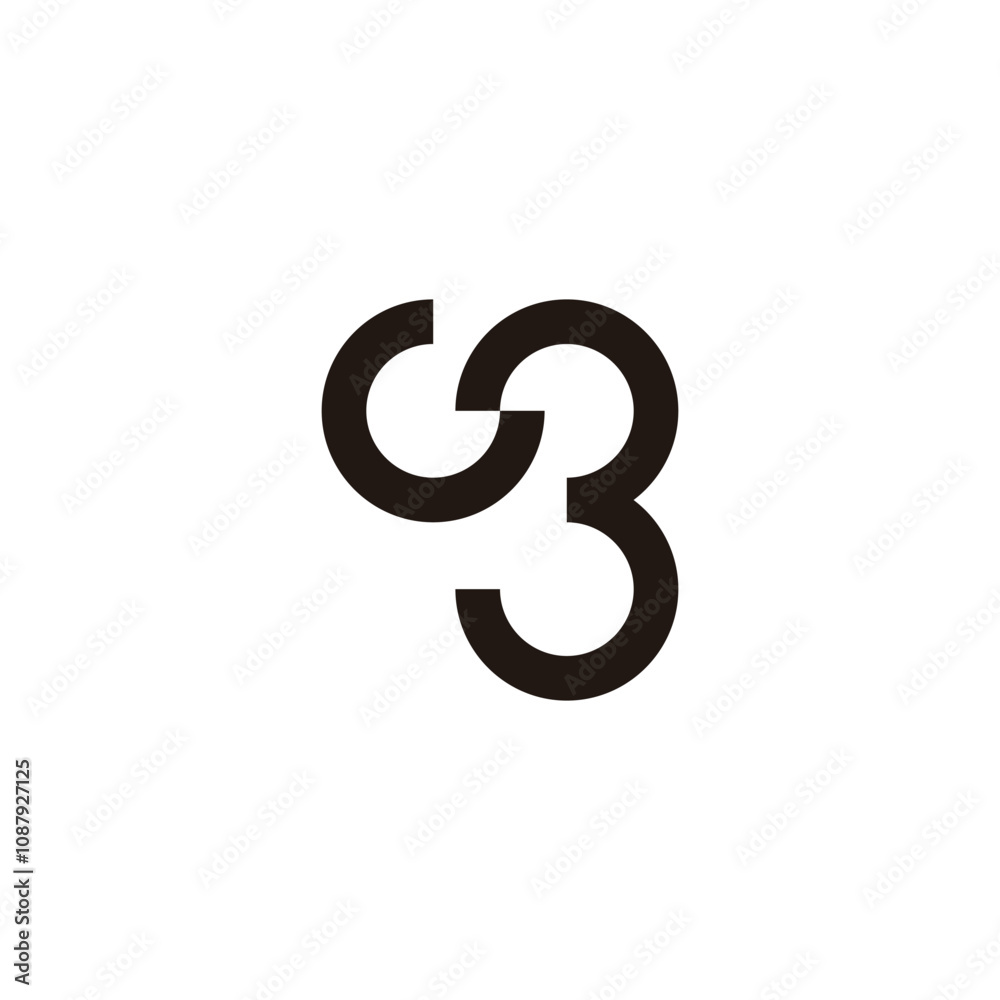 Letter G number 3 curve geometric symbol simple logo vector Letter G number 3 curve geometric symbol simple logo vector