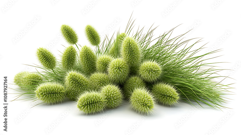 Modern 3d illustration of lush green phalaris arundinacea ornamental grass clump isolated on clean white background digital render Modern 3d illustration of lush green phalaris arundinacea ornamental grass clump isolated on clean white background digital render