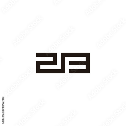 Number 2 1 3 square connect geometric symbol simple logo vector