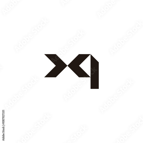 Letter x and q knife geometric symbol simple logo vector