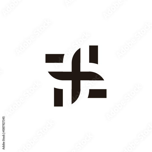 Plus, nature, squares geometric symbol simple logo vector