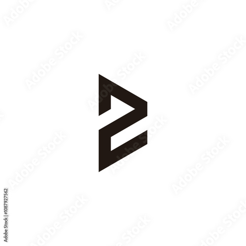 Free Download Number 2 shaped letter D modern geometric symbol simple logo vector - GFXLoad