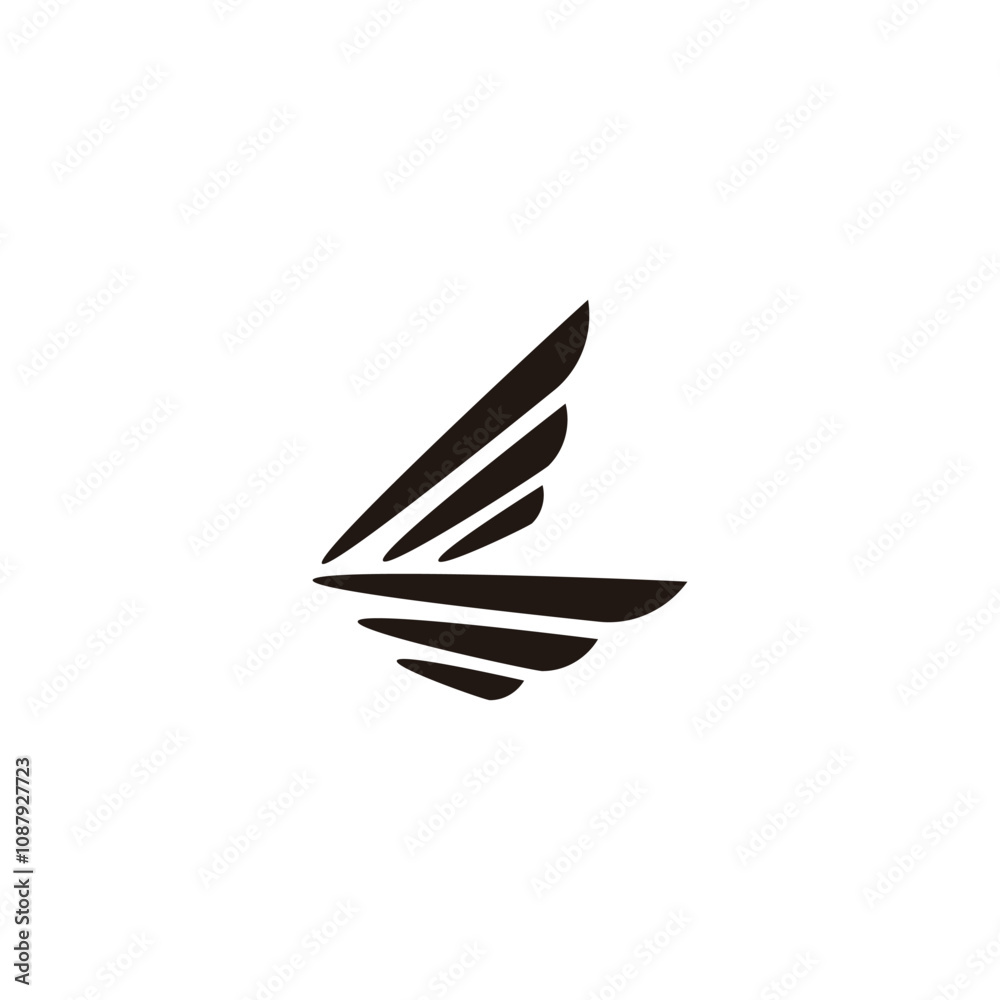 boat, ship, lines geometric symbol simple logo vector