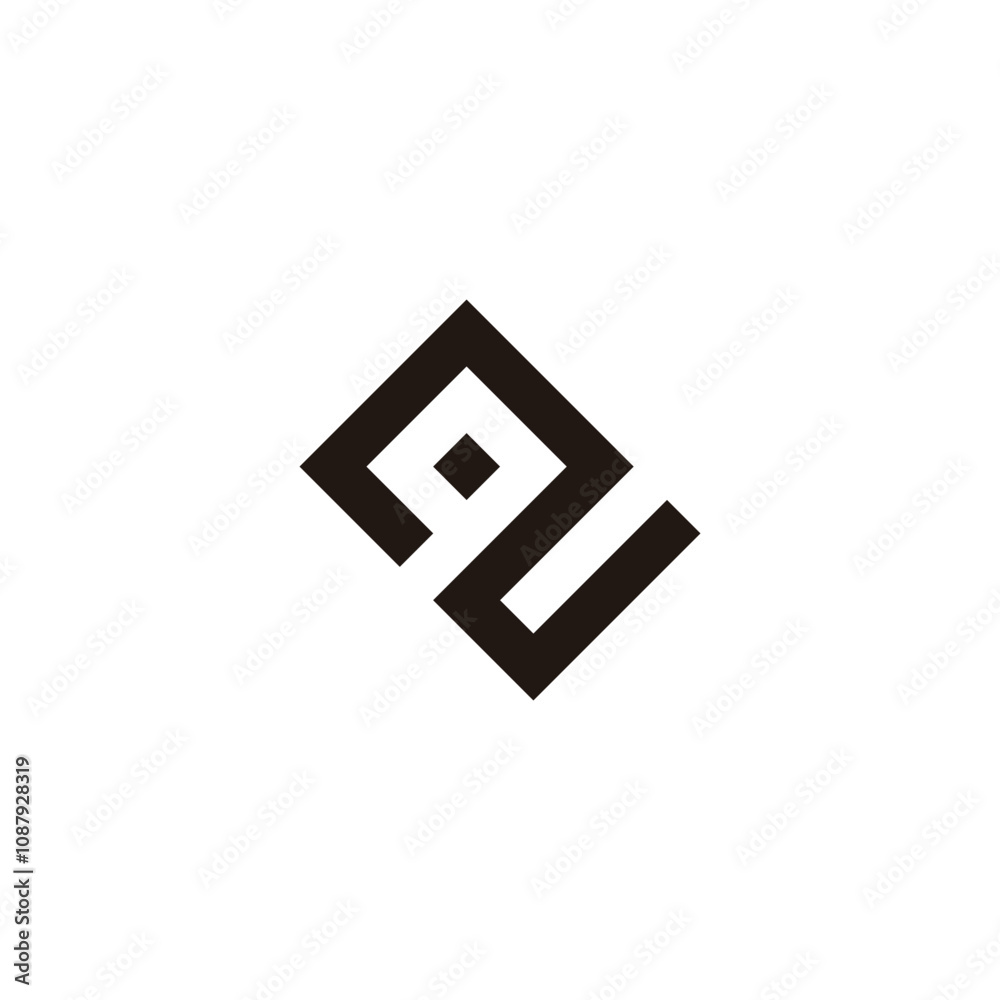 Number 2 and 9 square geometric symbol simple logo vector Number 2 and 9 square geometric symbol simple logo vector