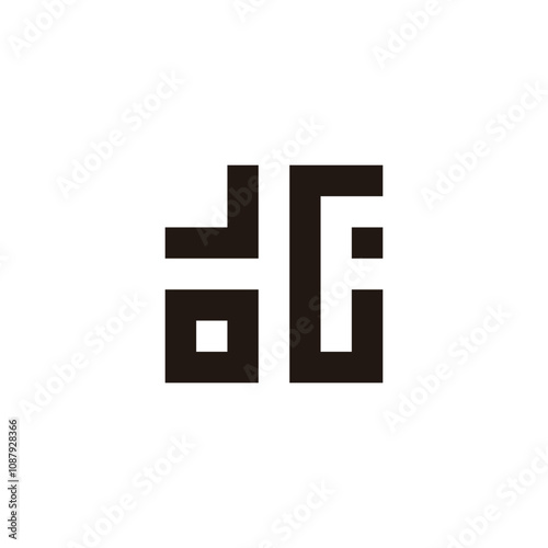 Letter J, o, G and F square geometric symbol simple logo vector