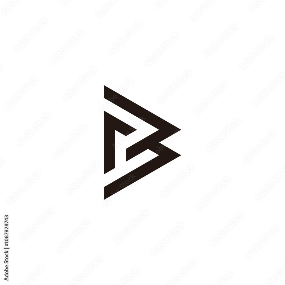 Letter r and B triangle geometric symbol simple logo vector Letter r and B triangle geometric symbol simple logo vector