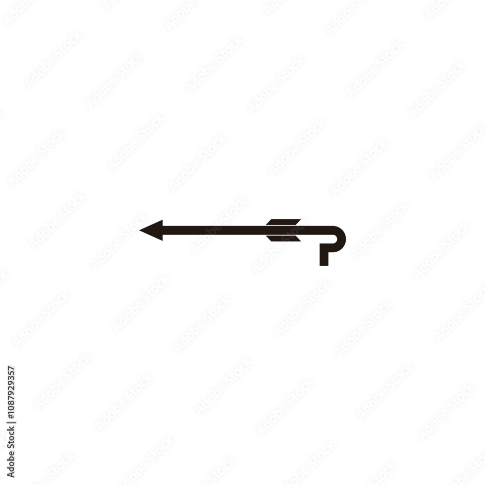 Letter P arrow geometric symbol simple logo vector Letter P arrow geometric symbol simple logo vector