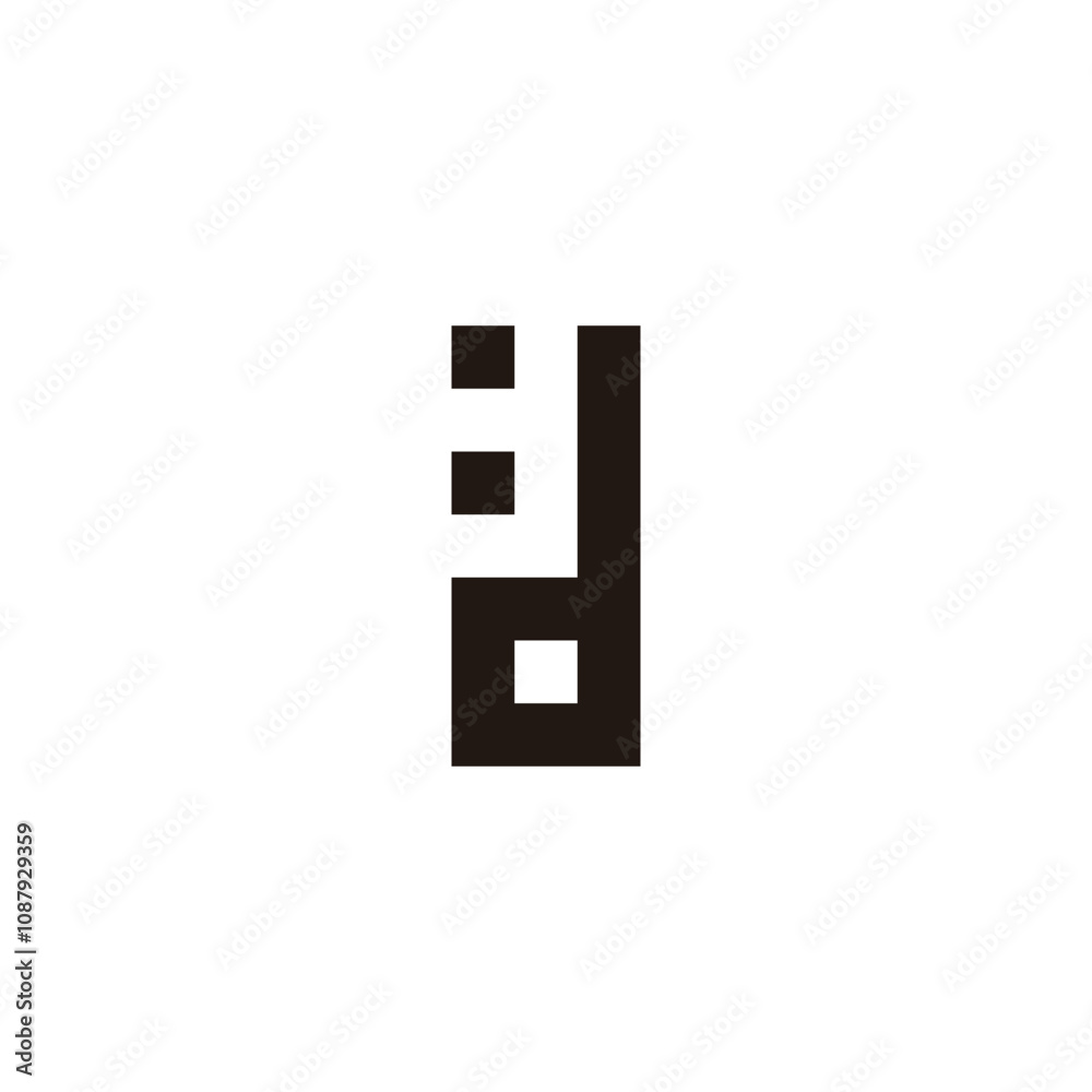 Letter d dots geometric symbol simple logo vector Letter d dots geometric symbol simple logo vector