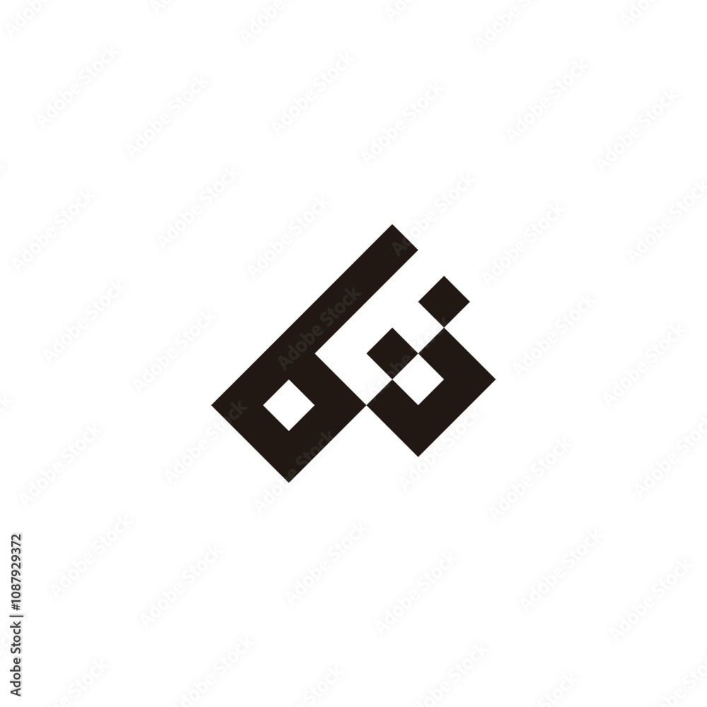 Letter b number 6 squares geometric symbol simple logo vector Letter b number 6 squares geometric symbol simple logo vector