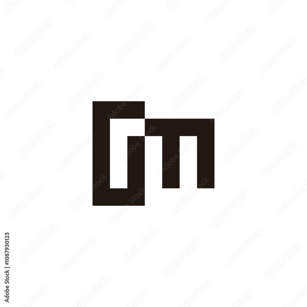 Letter G, r and m square geometric symbol simple logo vector Letter G, r and m square geometric symbol simple logo vector