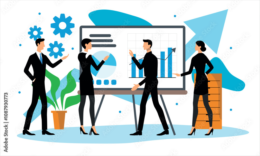 Fototapeta premium Team Synergy Collaborative Strategy in Vector