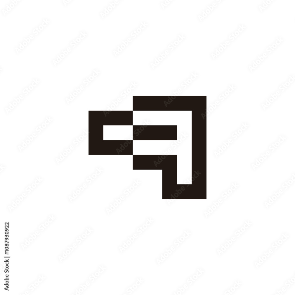 Letter c q square geometric symbol simple logo vector Letter c q square geometric symbol simple logo vector