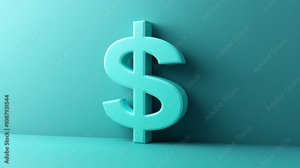 3D dollar sign placed on a clean, empty background, symbolizing wealth, finance, and investment in a minimalist, modern setting with a focus on the concept of money and financial growth 3D dollar sign placed on a clean, empty background, symbolizing wealth, finance, and investment in a minimalist, modern setting with a focus on the concept of money and financial growth