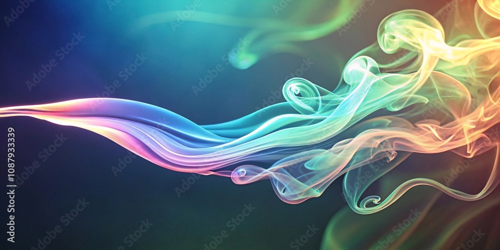 Fototapeta premium Colorful Smoke Swirling on Dark Background