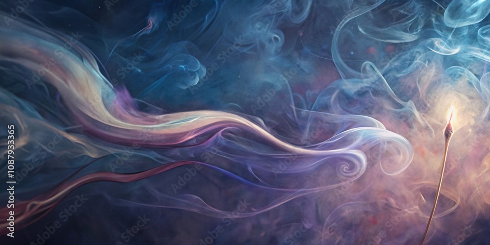 Fototapeta premium Ethereal Smoke Swirls with a Glowing Spark