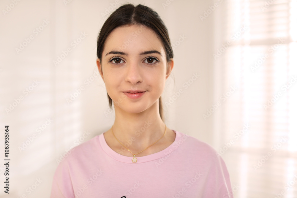 Portrait of beautiful teenage girl at home Portrait of beautiful teenage girl at home
