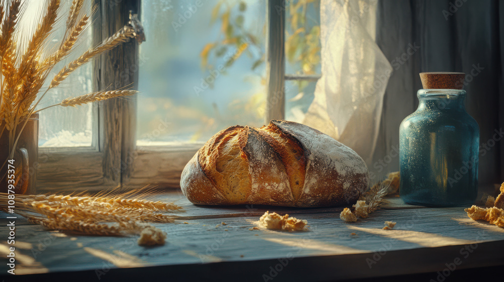 Artisan Bread on Wooden Table Artisan Bread on Wooden Table