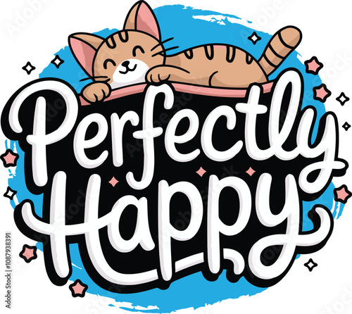 Perfectly happy typography kid t-shirt design vector for dtf, dtg and sublimation