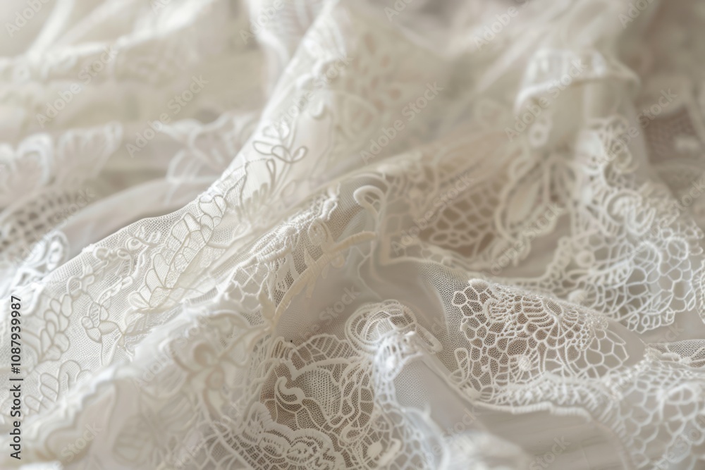 Delicate Lace Fabric with Intricate Patterns and Soft Texture for Elegant Clothing, Home Decor, and Craft Projects Captured in Natural Light Delicate Lace Fabric with Intricate Patterns and Soft Texture for Elegant Clothing, Home Decor, and Craft Projects Captured in Natural Light