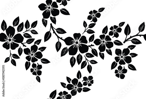 Indonesian batik motifs with very distinctive, exclusive plant patterns. vector EPS 10