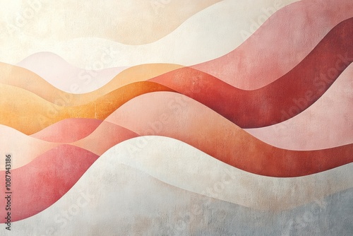 Abstract background with soft, flowing waves in shades of red, orange, and white.