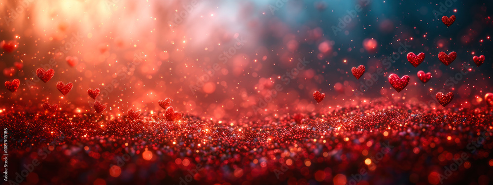 Fototapeta premium Glittering Red and Orange Abstract Sparkle Background 