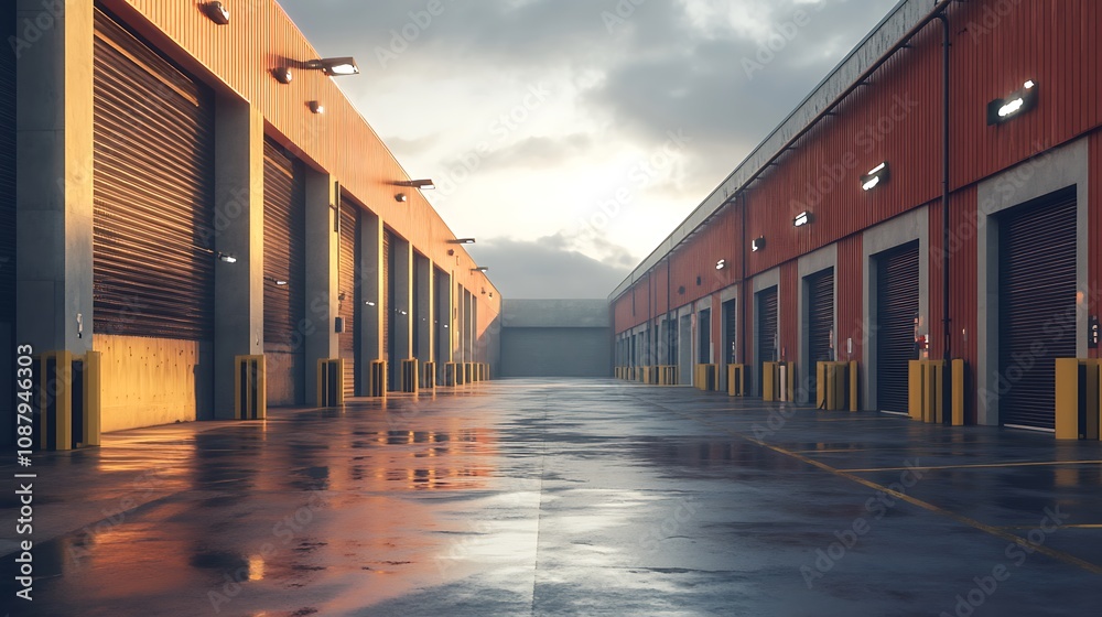 Modern warehouse exterior Modern warehouse exterior
