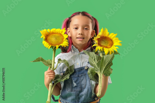 Cute little Asian girl with...