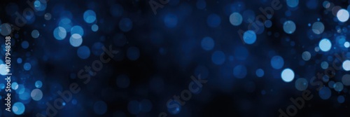 Magic night dark blue frame with sparkling glitter bokeh and light art, perfect for fantasy backgrounds or luxury design projects, bokeh