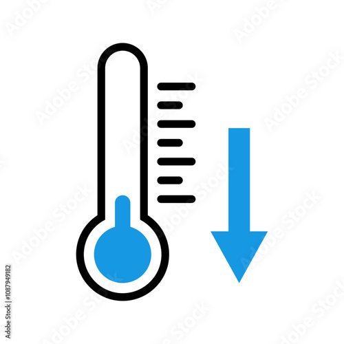 Thermometer temperature down icon