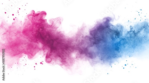 Abstract Swirling Pink and Blue Smoke