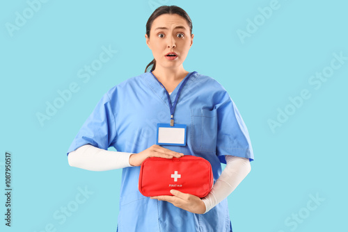 Shocked female doctor with ...