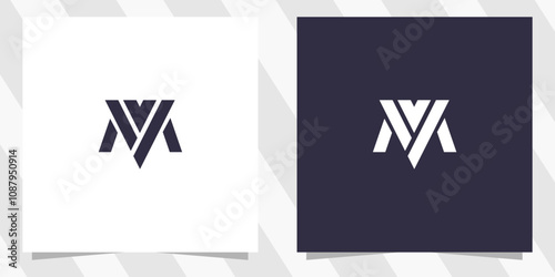 letter mv vm logo design vector