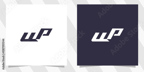 letter wp pw logo design