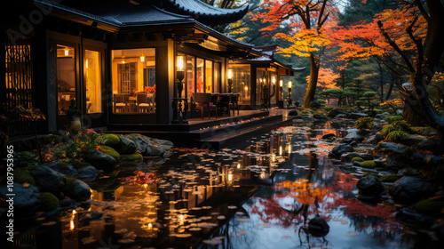 Japanese Garden: Natural Relaxation in Serene Decorated Space
