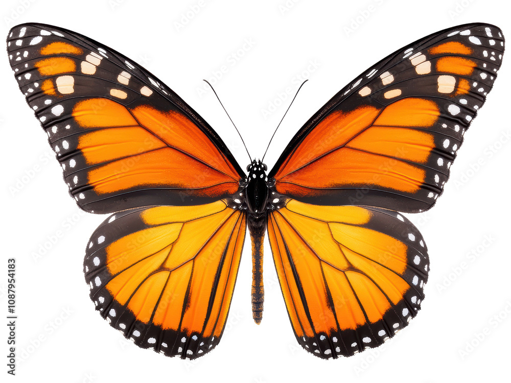 Vibrant Monarch Butterfly on White Background Vibrant Monarch Butterfly on White Background