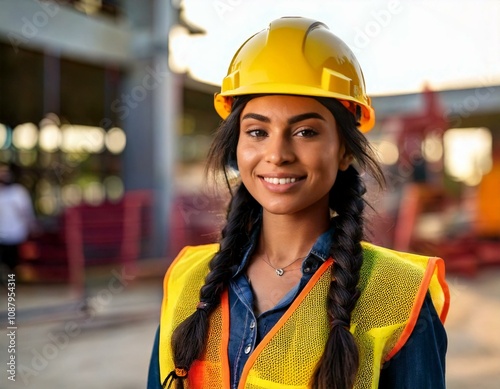 young woman apprenticeship working on a building site, female in male job roles 