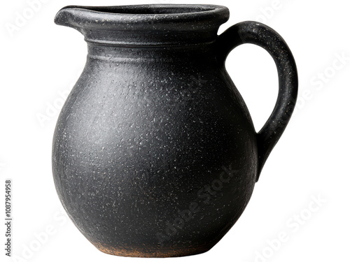 Elegant Black Ceramic Pitcher for Home Use photo