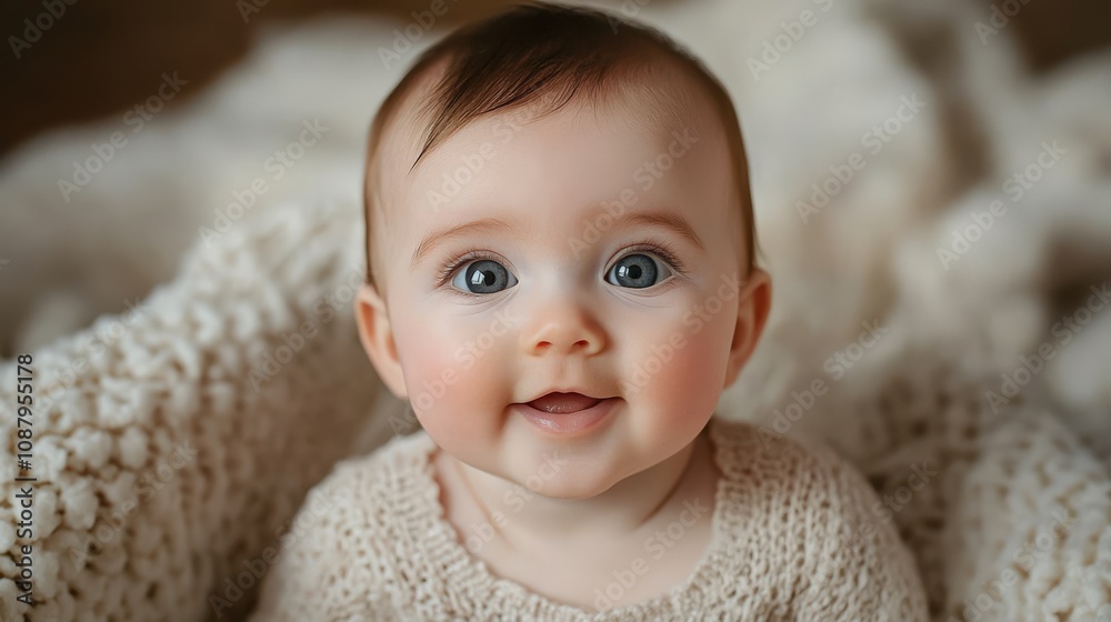 Adorable Baby with Bright Eyes and Charming Smile Adorable Baby with Bright Eyes and Charming Smile